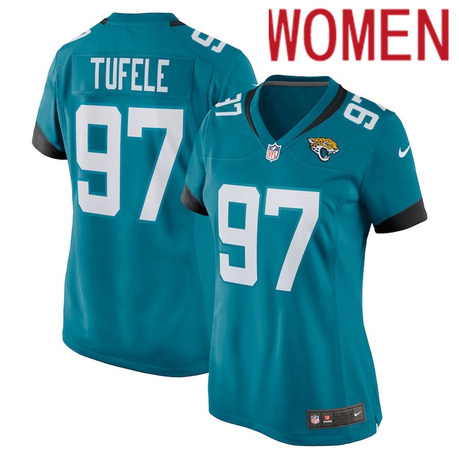 Women Jacksonville Jaguars 97 Jay Tufele Nike Green Nike Game NFL Jersey